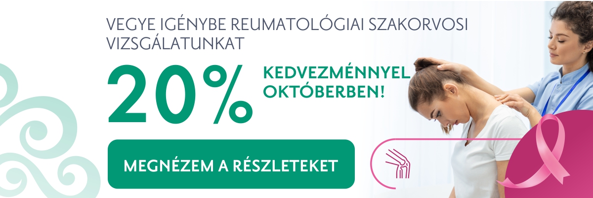 20% kedvezmény reumatológiai vizsgálatra hölgyeknek októberben a Budai Egészségközpontban