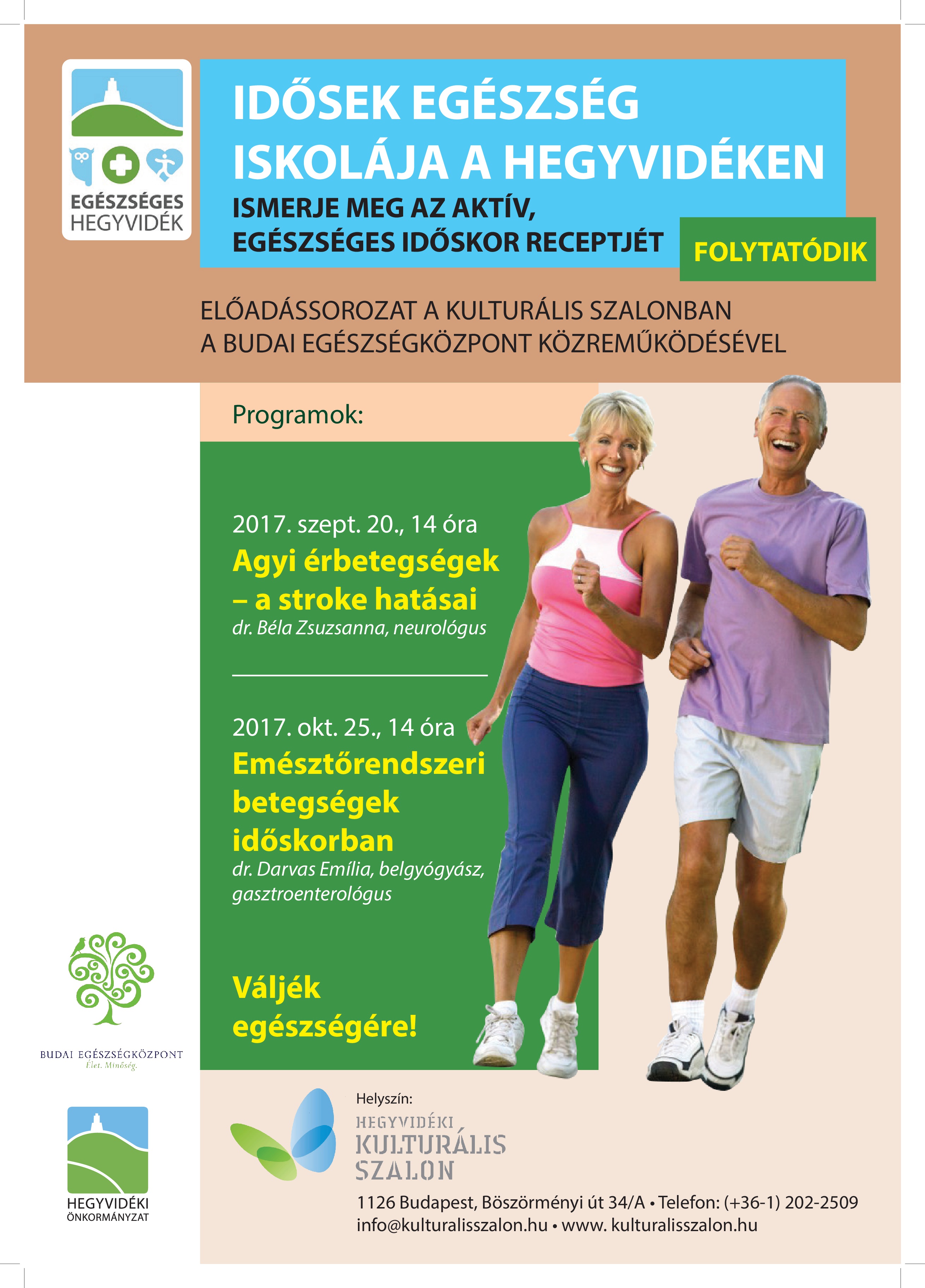 Az Idősek Egészségiskolája előadássorozat plakátja